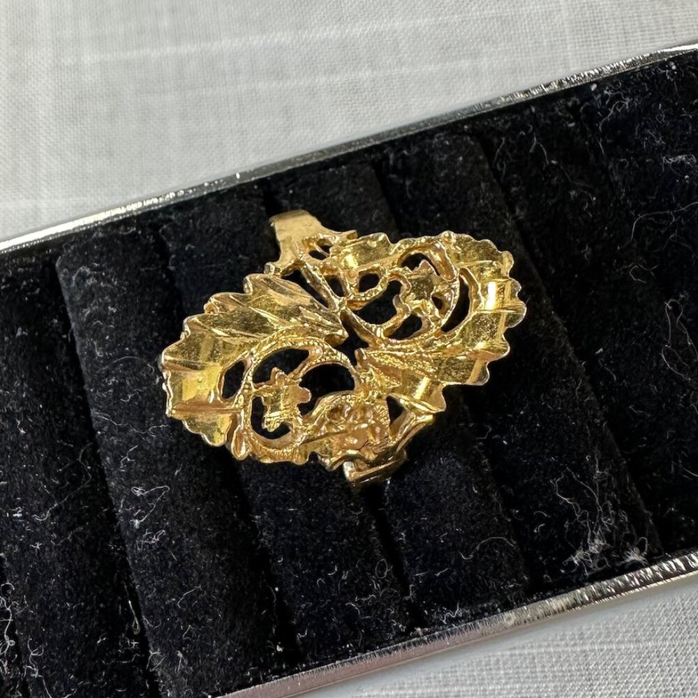 Vintage Gold Plated Laser Cut Filigree Ring